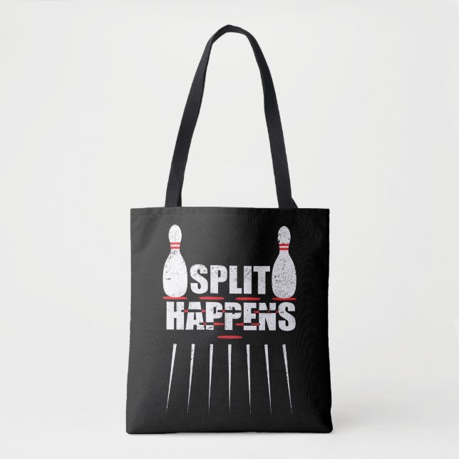 Bolso De Tela Split Happens Funny Bowling Team Bowler Pin (Anverso)