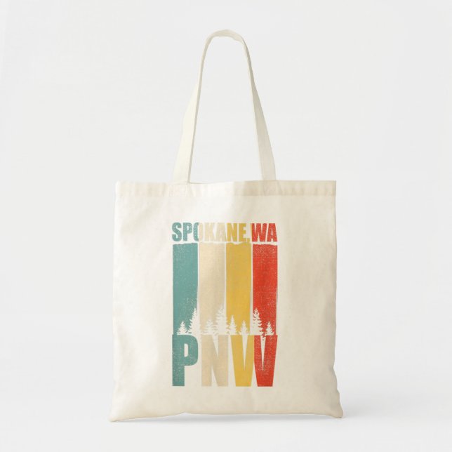 Bolso De Tela Spokane retro con problemas WA Pacific Northwes PN (Frente)