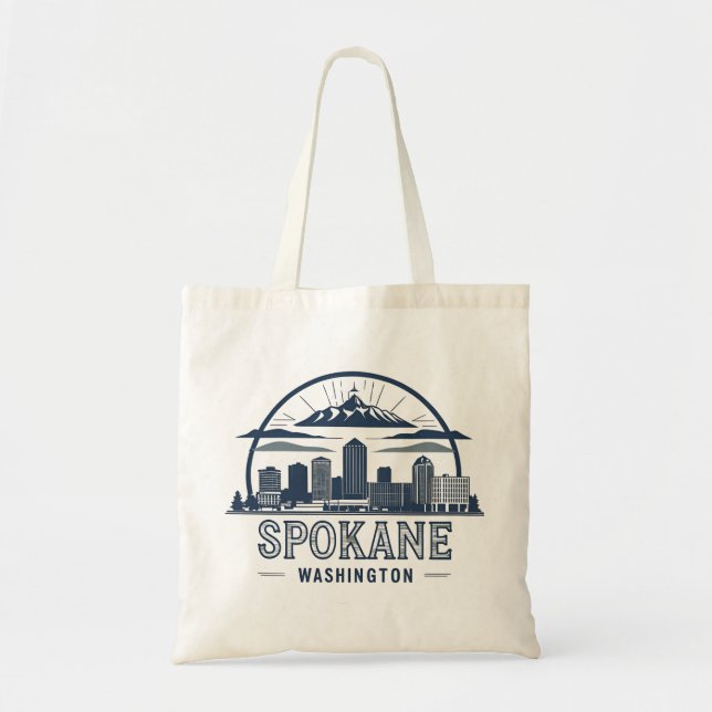Bolso De Tela Spokane Washington DC Skyline (Frente)