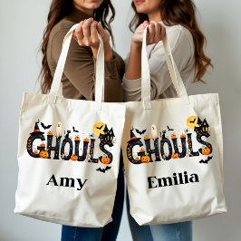 Bolso De Tela Spookly "Ghouls" Halloween Custom Name