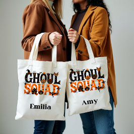 Bolso De Tela Spooky Ghoul Squad Halloween Nombre personalizado