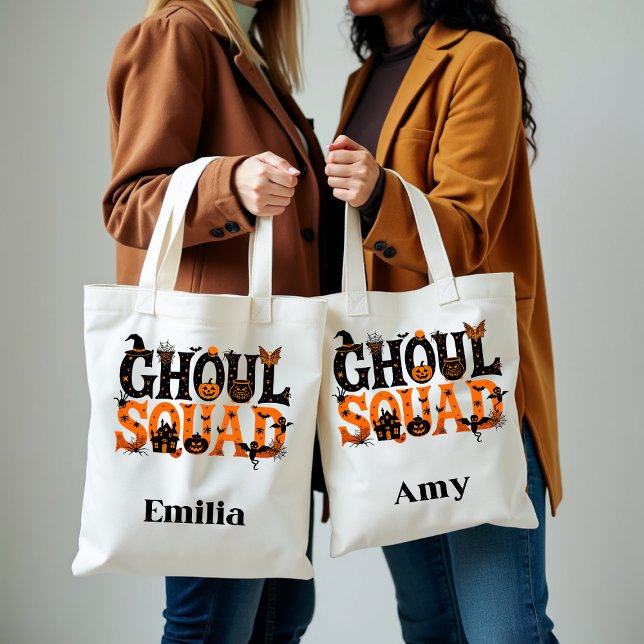 Bolso De Tela Spooky Ghoul Squad Halloween Nombre personalizado (Subido por el creador)