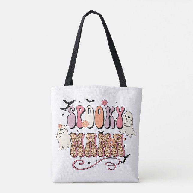 Bolso De Tela Spooky Mama Halloween Tote Bag (Reverso)