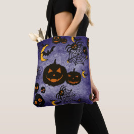 BOLSO DE TELA SPOOKY PURPLE HALLOWEEN PUMPKINS MOONES BATES