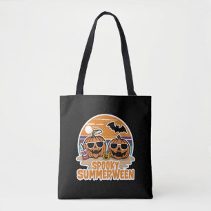 Bolso De Tela Spooky Summerween - calabazas en la playa