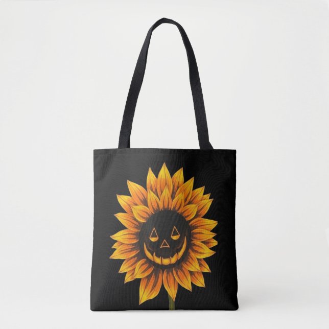 Bolso De Tela Spooky Sunflower Smile  (Anverso)
