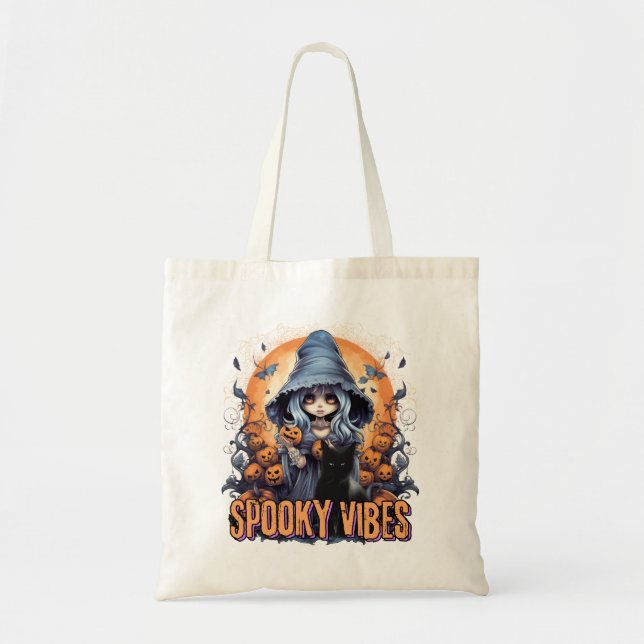 Bolso De Tela Spooky Vibes 03 (Frente)