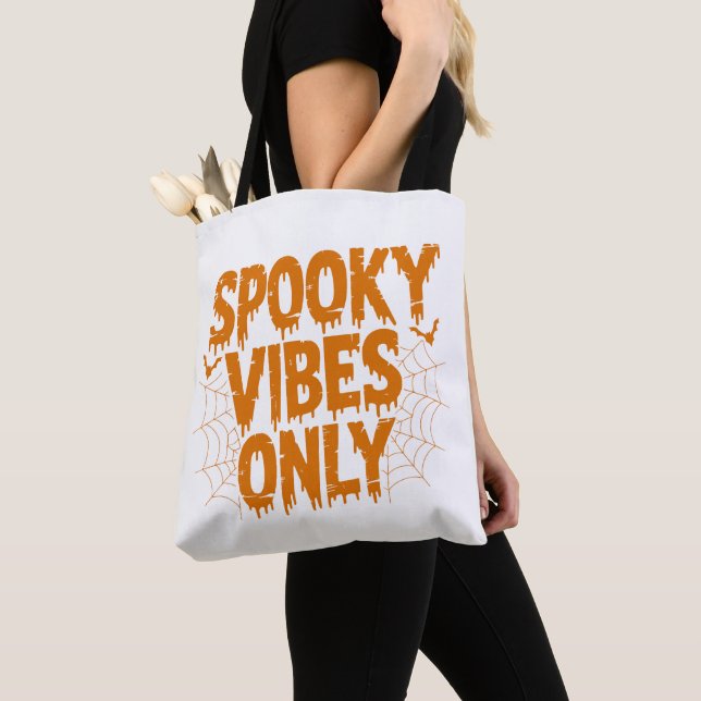Bolso De Tela Spooky Vibes Only Halloween (Detalle)