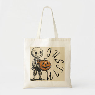 Bolso De Tela Spooky Zombie with Pumpkin