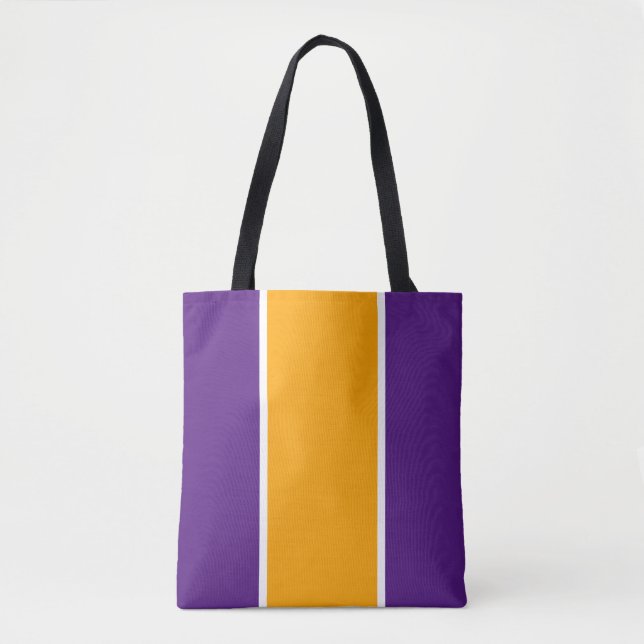 Bolso De Tela Sporty Purple White Yellow Naranja Stripes de Carr (Anverso)