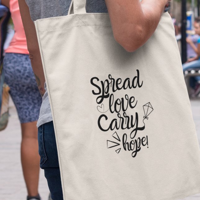 Bolso De Tela Spread Love Carry Hope Regalo Inspirador (Get ready to spread love and carry hope with this charming tote bag!)