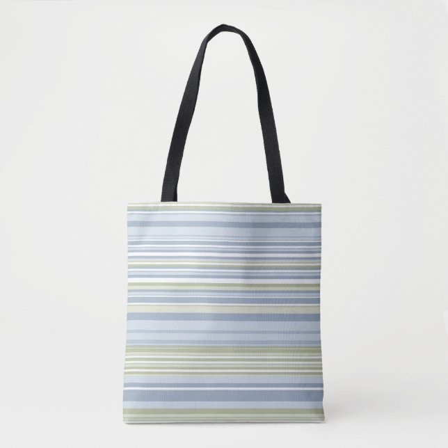 Bolso De Tela Spring Rain and Tropical Blue Stripes (Anverso)