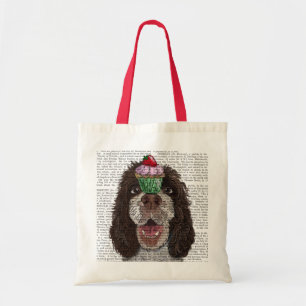 Bolso De Tela Springer Spaniel con Cupcake