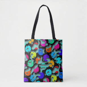 Bolso De Tela Squiggly Loops sin problemas patrón 09 + tu backgr