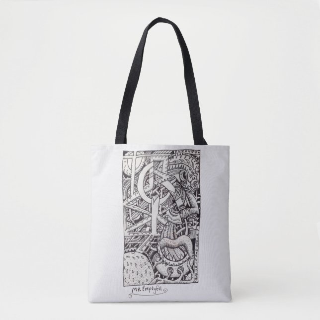 Bolso De Tela Sr. Emptyful, Dibujo de tinta (Anverso)