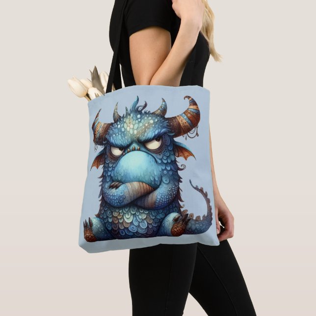Bolso De Tela Sr. Grumpy Monster Tote Bag (Detalle)