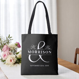 Bolso De Tela Sr. Monogram Boda blanco negro