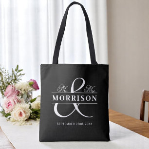 Bolso De Tela Sr. Monogram Boda blanco negro