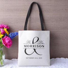 Bolso De Tela Sr. Monogram Boda blanco negro