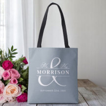 Sr. Monogram Dusty Blue Boda