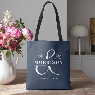 Bolso De Tela Sr. Monogram Navy Boda Azul