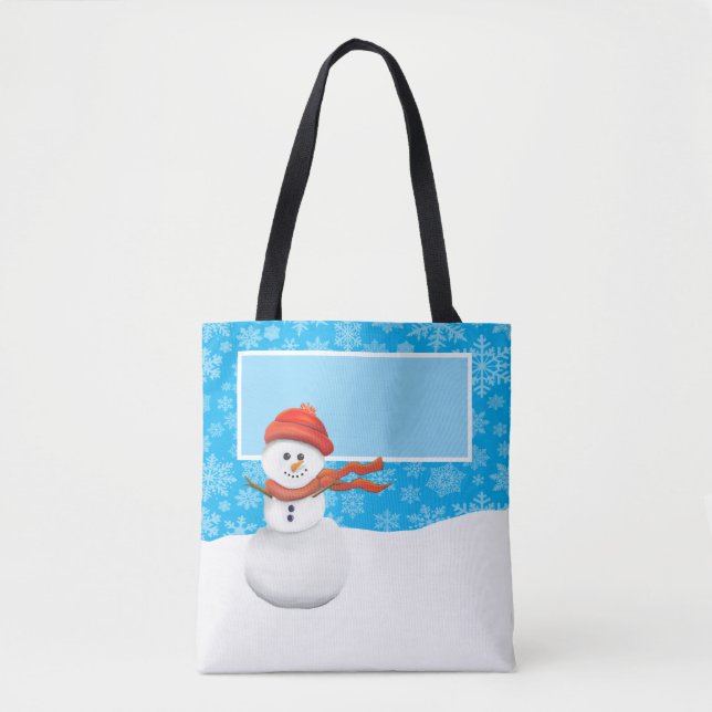 Bolso De Tela Sr. Muñeco de Nieve (Anverso)