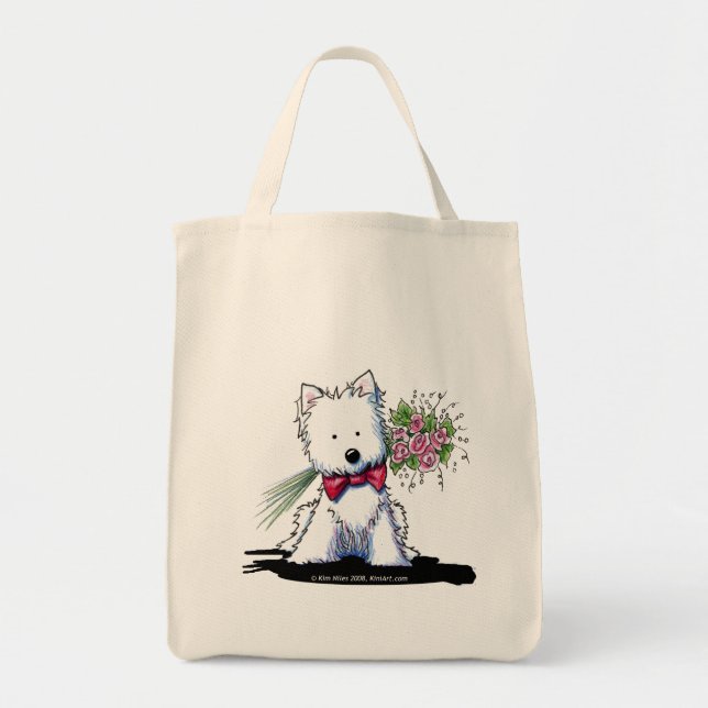 Bolso De Tela Sr. Pawfect KiniArt Westie Grocery Bag (Frente)