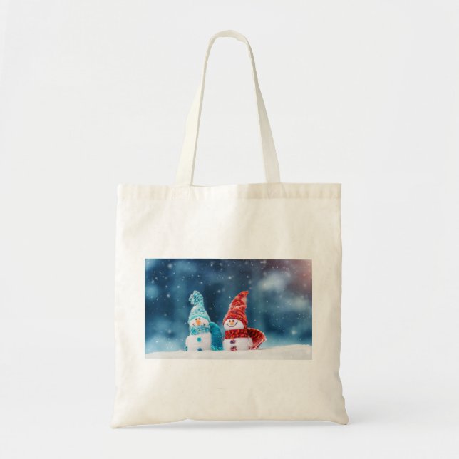 Bolso De Tela Sr. y la Sra. Snowman Tote Bag (Frente)