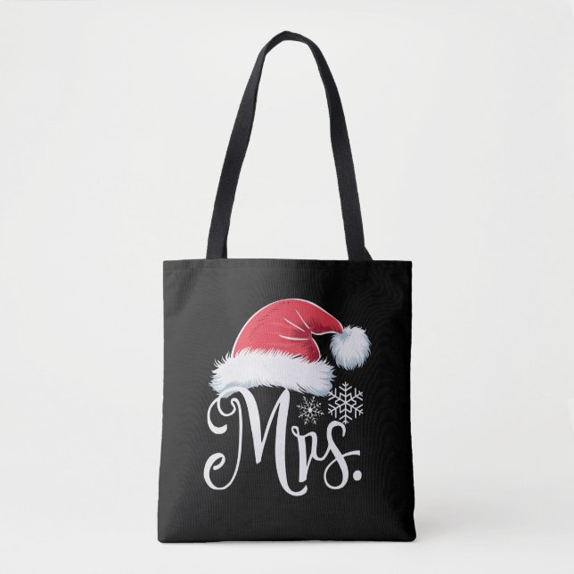 Bolso De Tela Sra. Claus Parejas Navidades Pajamas Santa (Anverso)