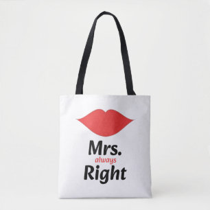 Bolso De Tela Sra. Siempre Tiene Razón Labios Rojos a Juego