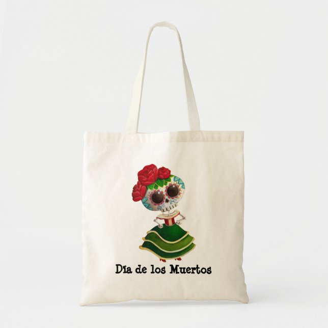 Bolso De Tela Srta. muerte de Dia de Muertos mexican (Frente)