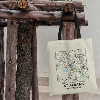 Bolso De Tela St Albans, Hertfordshire City Map Tote Bag