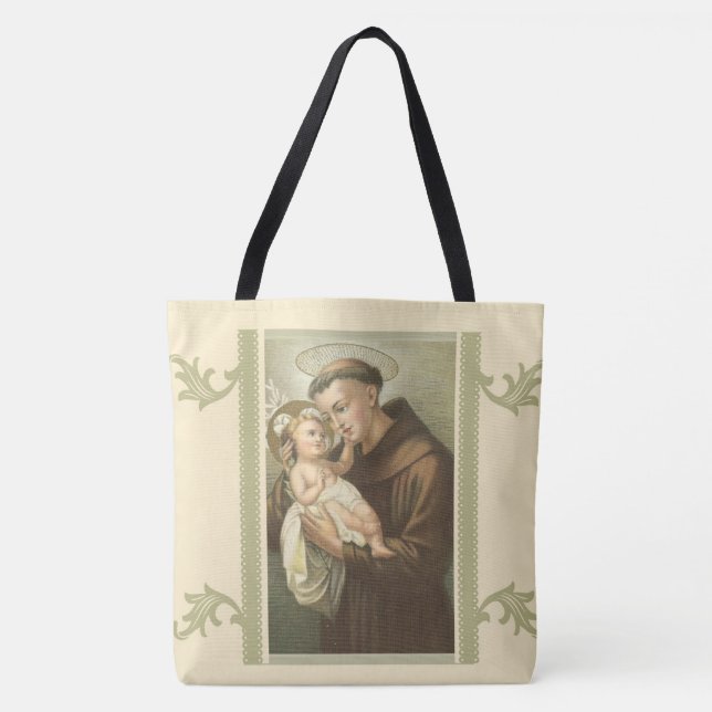 Bolso De Tela St Anthony del bebé Jesús de Padua (Anverso)