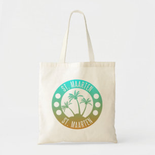 Bolso De Tela St. Maarten Ocean Aqua Blue Gradient Sint Martin