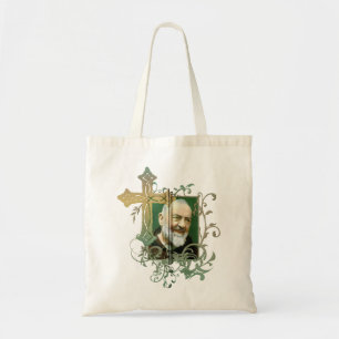 Bolso De Tela St Padre Pio Prayer Cross Catholics Holy Saints Vi