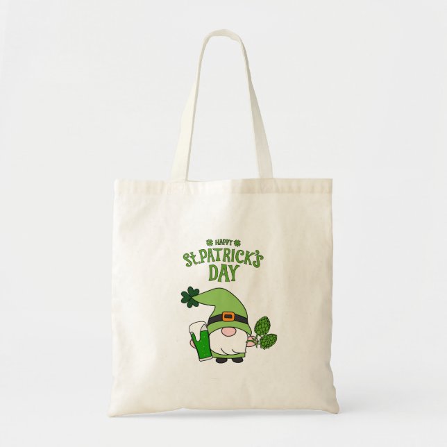 Bolso De Tela St. Patrick’s Day Gnome Paper Plate (Frente)