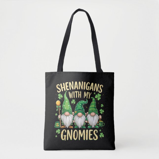 Bolso De Tela St Patrick’s Day Lucky Shamrock Gnome  (Anverso)