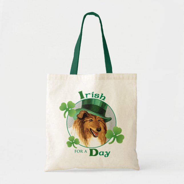 Bolso De Tela St. Patrick's Day Collie (Frente)