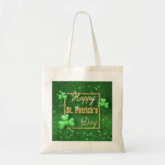 Bolso De Tela St. Patrick's Day Gold Shamrock (Frente)