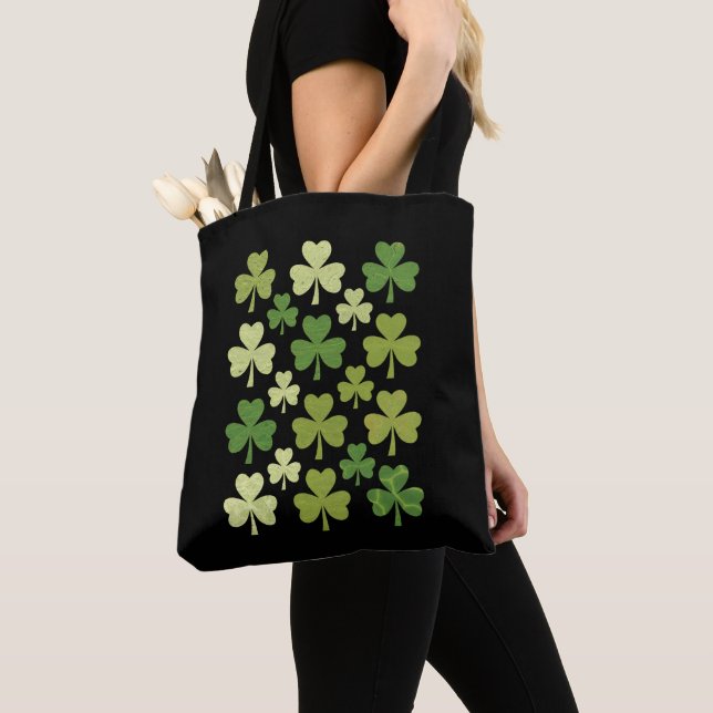 Bolso De Tela St Patrick's Day Heart Lucky Clover Shamrock (Detalle)