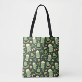 Bolso De Tela St Patricks Day Pattern Sláinte Funny Party Green