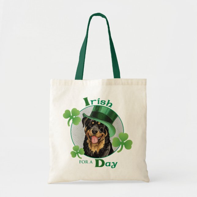 Bolso De Tela St. Patrick's Day Rottweiler (Frente)