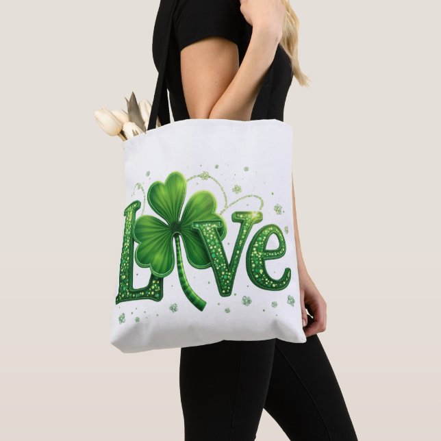 Bolso De Tela St. Patrick's Day Shamrock Love (Detalle)