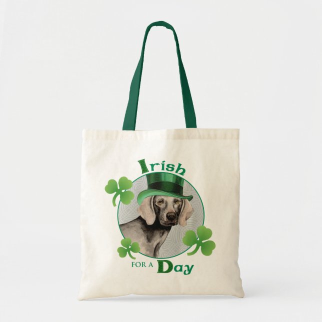 Bolso De Tela St. Patrick's Day Weimaraner (Frente)
