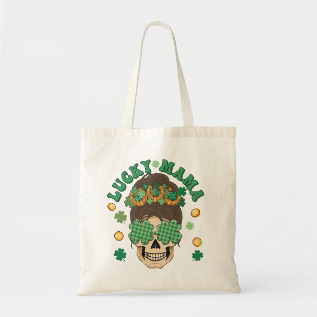 Bolso De Tela St. Patrick's Lucky Mama Skeleton (Frente)