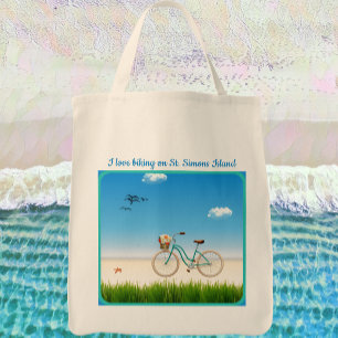 Bolso De Tela St. Simons Island GA Beach Biking Tote Bag