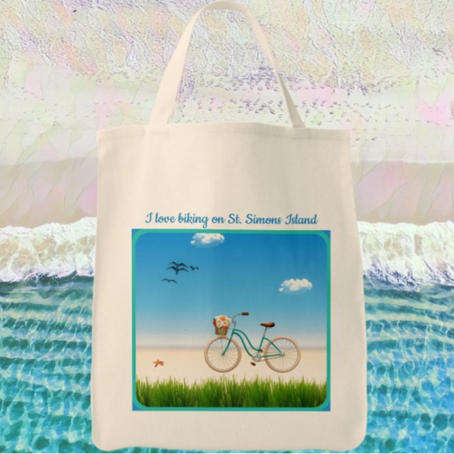 Bolso De Tela St. Simons Island GA Beach Biking Tote Bag (Subido por el creador)