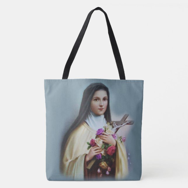 Bolso De Tela St. Teresa del niño Jesús poca flor (Anverso)