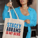 Bolso De Tela Stacey Abrams es mi héroe<br><div class="desc">Stacey Abrams es mi héroe. Gracias, el demócrata de Georgia Stacey Abrams por conseguir que tanta gente vote por Biden Harris ayudando a asegurar la victoria democrática de los fiestas en las elecciones de 2020. Ella es un fuerte modelo de rol de la mujer negra para las niñas en todas...</div>