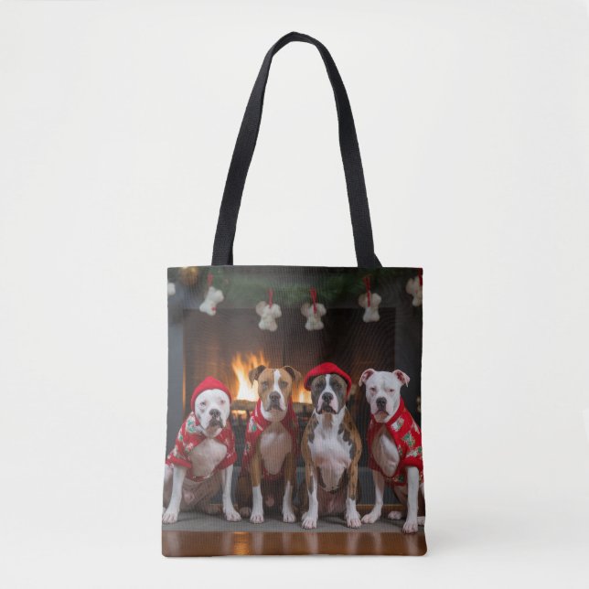 Bolso De Tela Staffordshire estadounidense por los Navidades de  (Anverso)